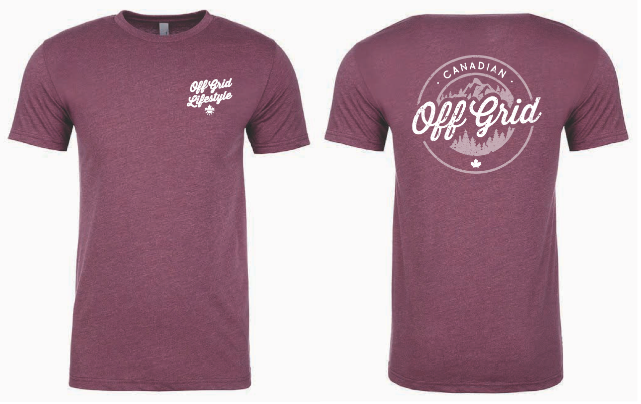 Canadian Off Grid Lifestyle T-Shirt Maroon - Canadian Off Grid