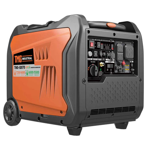 7250W Portable Inverter Generator for Home, RV Power, and Off-Grid Use, Hybrid Dual Fuel (Gas/LPG), THD < 3% TMG-GDI70  2-wire starting