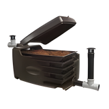 Front view of Biolan grey water filter system opened for off-grid greywater treatment in Canada
