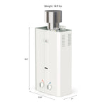 Eccotemp L10 Portable Outdoor Tankless Water Heater w/ EccoFlo Diaphragm 12V Pump and Strainer
