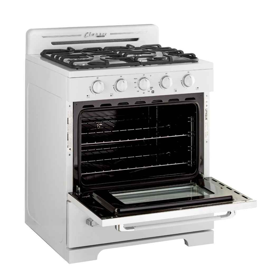Classic Retro by Unique 30” Off-Grid Propane Range (Battery Ignition)