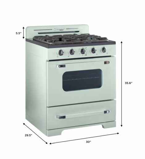 Classic Retro by Unique 30” Off-Grid Propane Range (Battery Ignition)