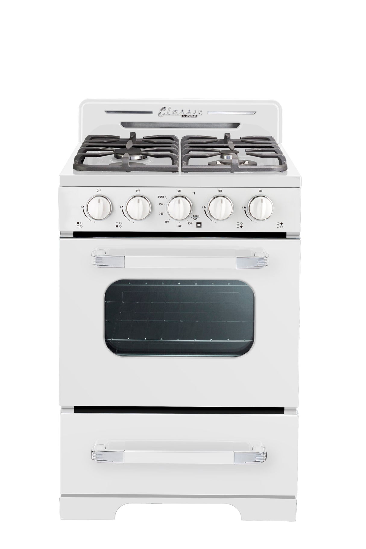 Classic Retro by Unique 24” Off-Grid Propane Range (Battery Ignition)