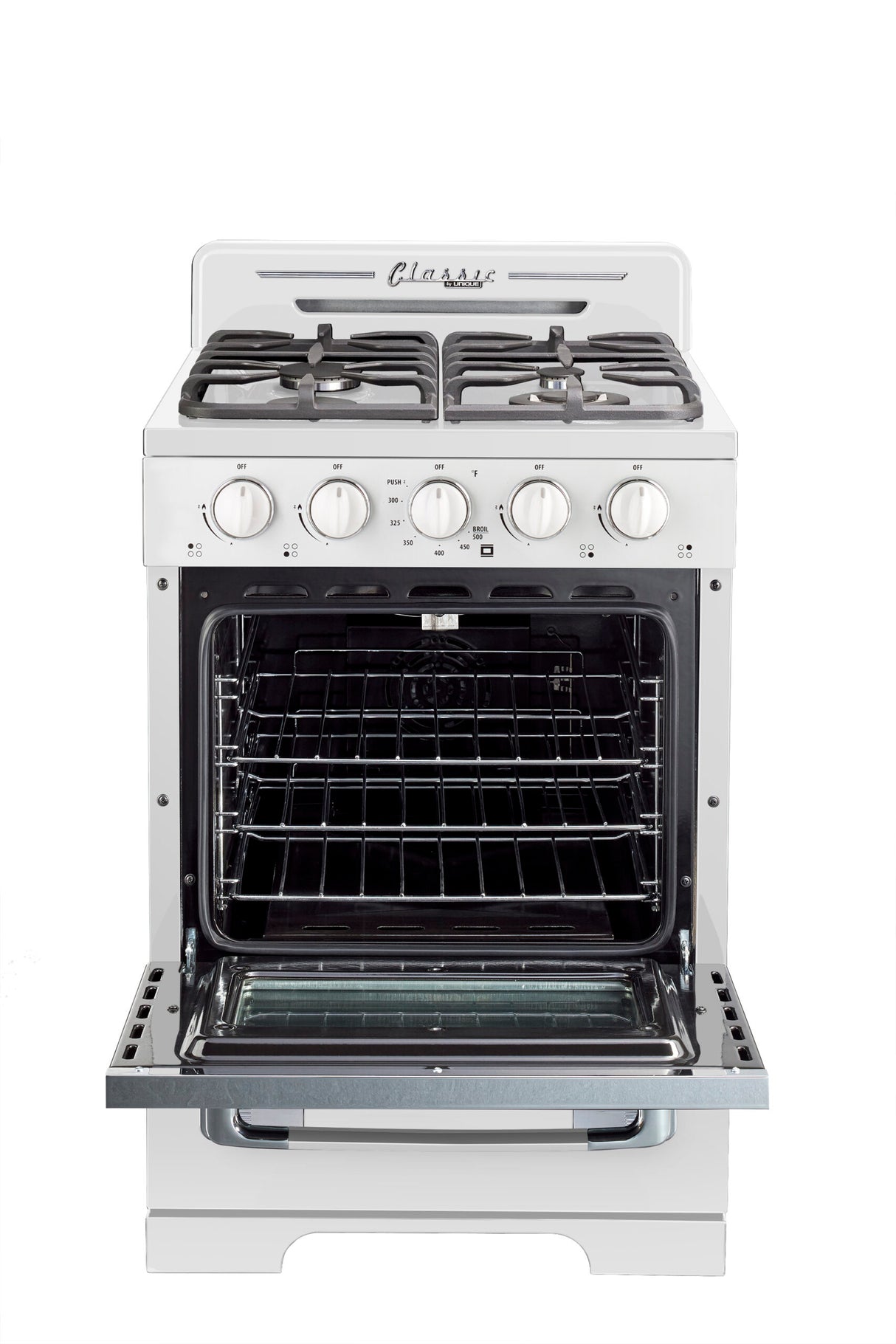 Classic Retro by Unique 24” Off-Grid Propane Range (Battery Ignition)